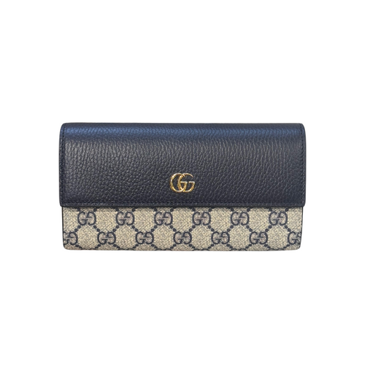 PORTAFOGLIO CONTINENTAL GUCCI RIFINITURE BLU