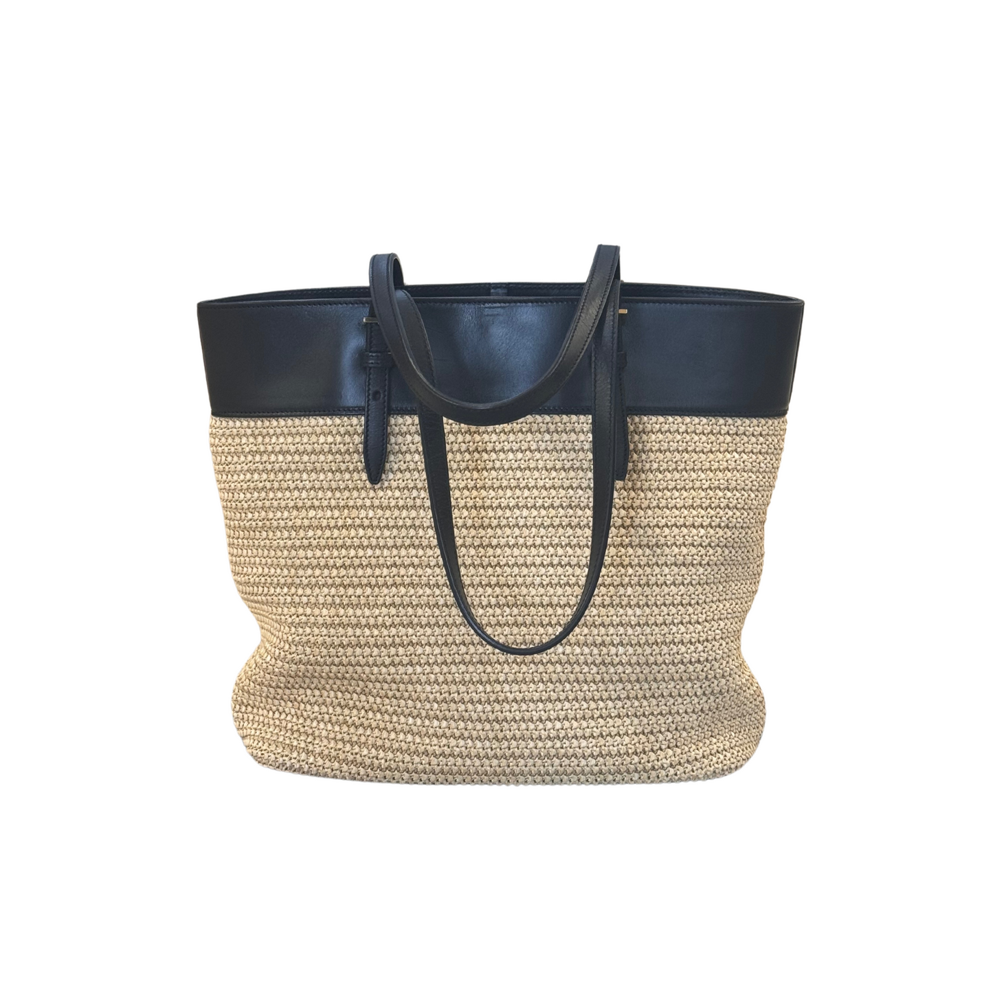 BORSA RAFFIA E PELLE YVES SAINT LAURENT