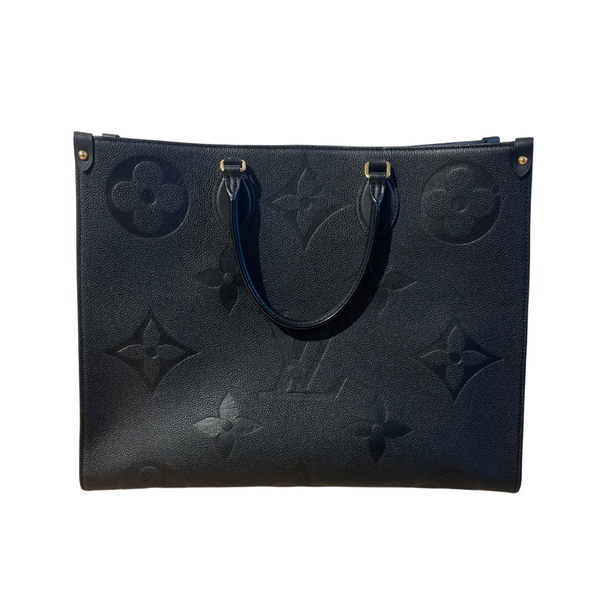 shopping bag louis vuitton onthego modello grande in pelle monogram con  stampa nera