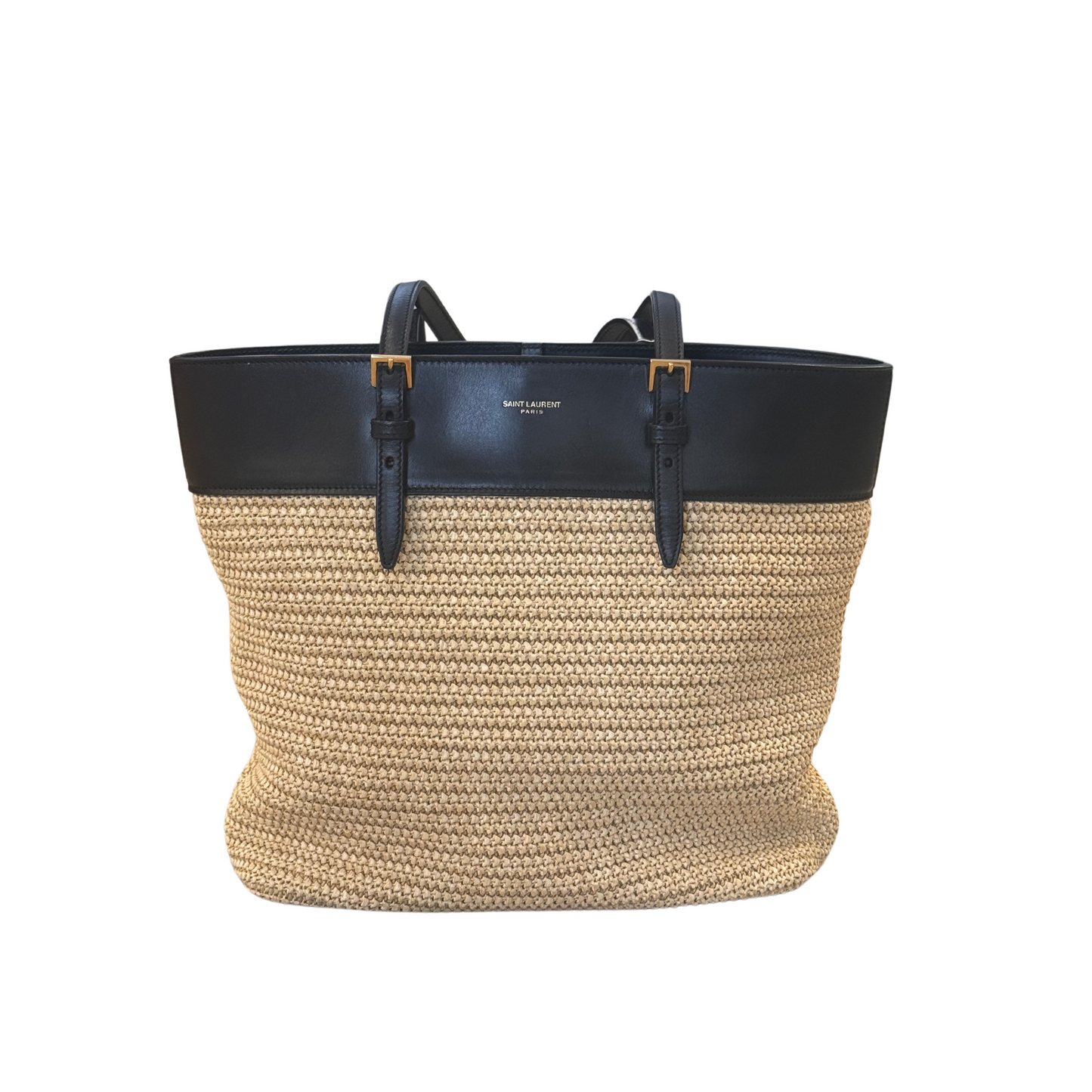 BORSA RAFFIA E PELLE YVES SAINT LAURENT