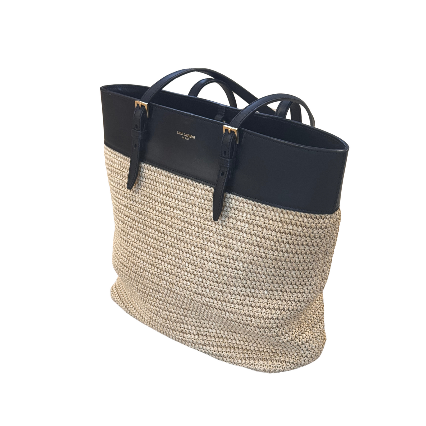 BORSA RAFFIA E PELLE YVES SAINT LAURENT