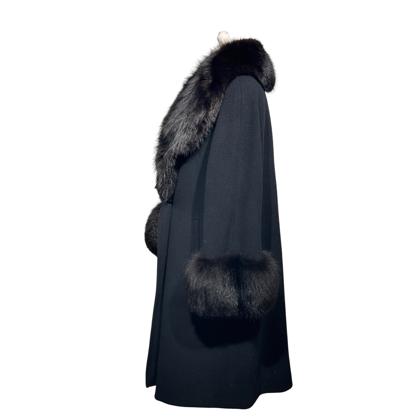 CAPPOTTO NERO PELO DI VOLPE