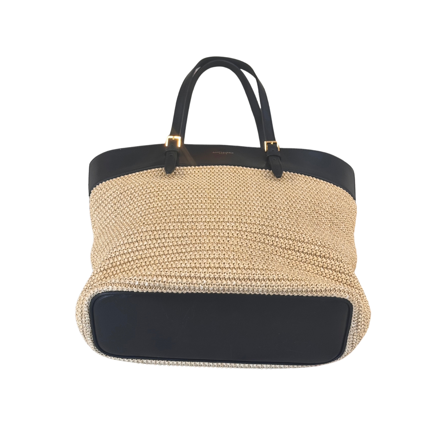 BORSA RAFFIA E PELLE YVES SAINT LAURENT